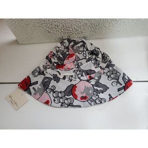 Eliane et Lena CHAPELLE Apple Gray Red Paris Floral Sun Hat 55
